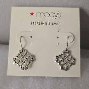 Celtic Knot Endless Love Heart 925 Sterling Silver Earrings NWT